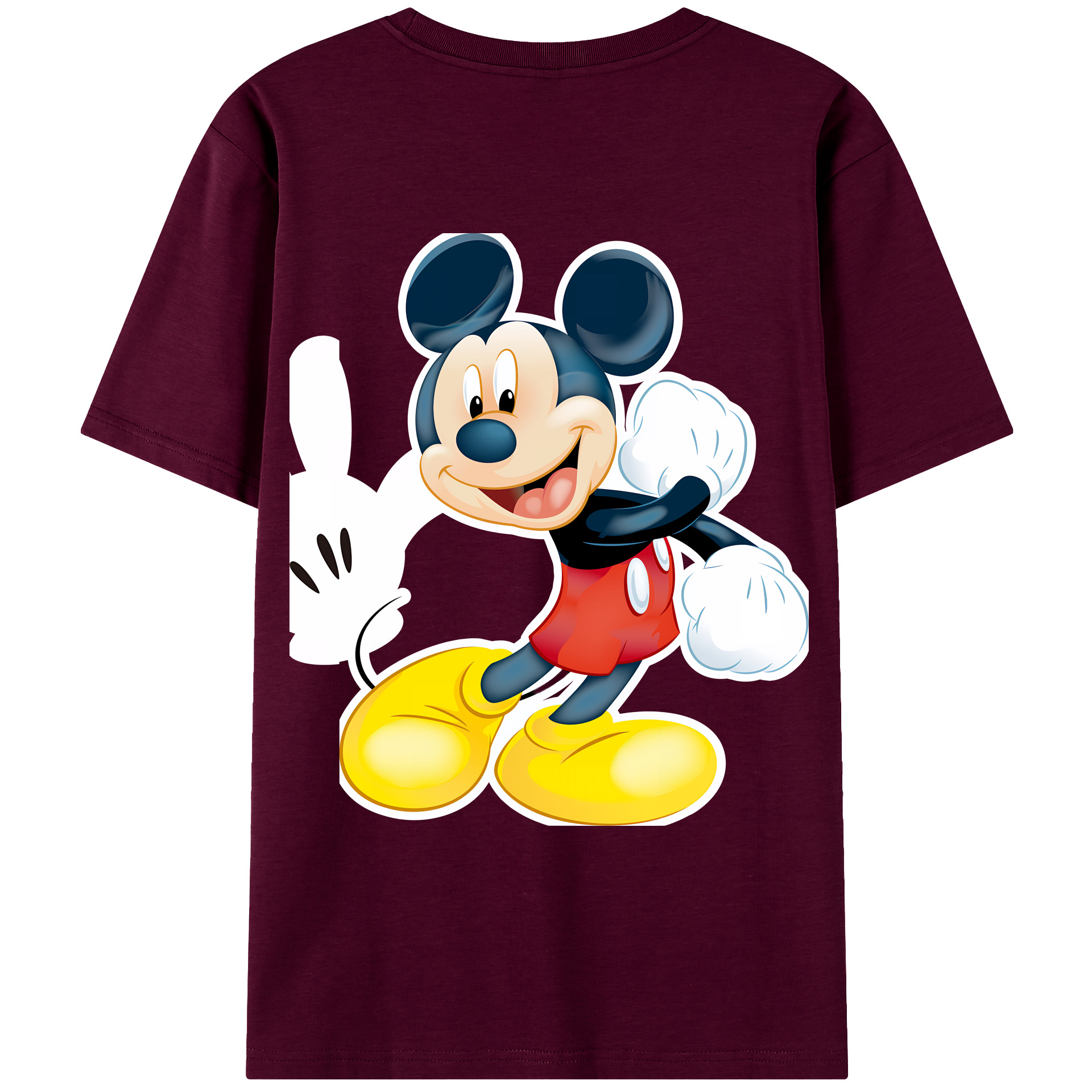 ミッキーマウス Mickey Mouse レディース半袖Tシャツ(バックプリント)